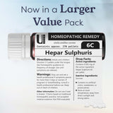Urenus Hepar Sulphuris Calcareum 6C gránulos uso diario, cómodo para llevar.