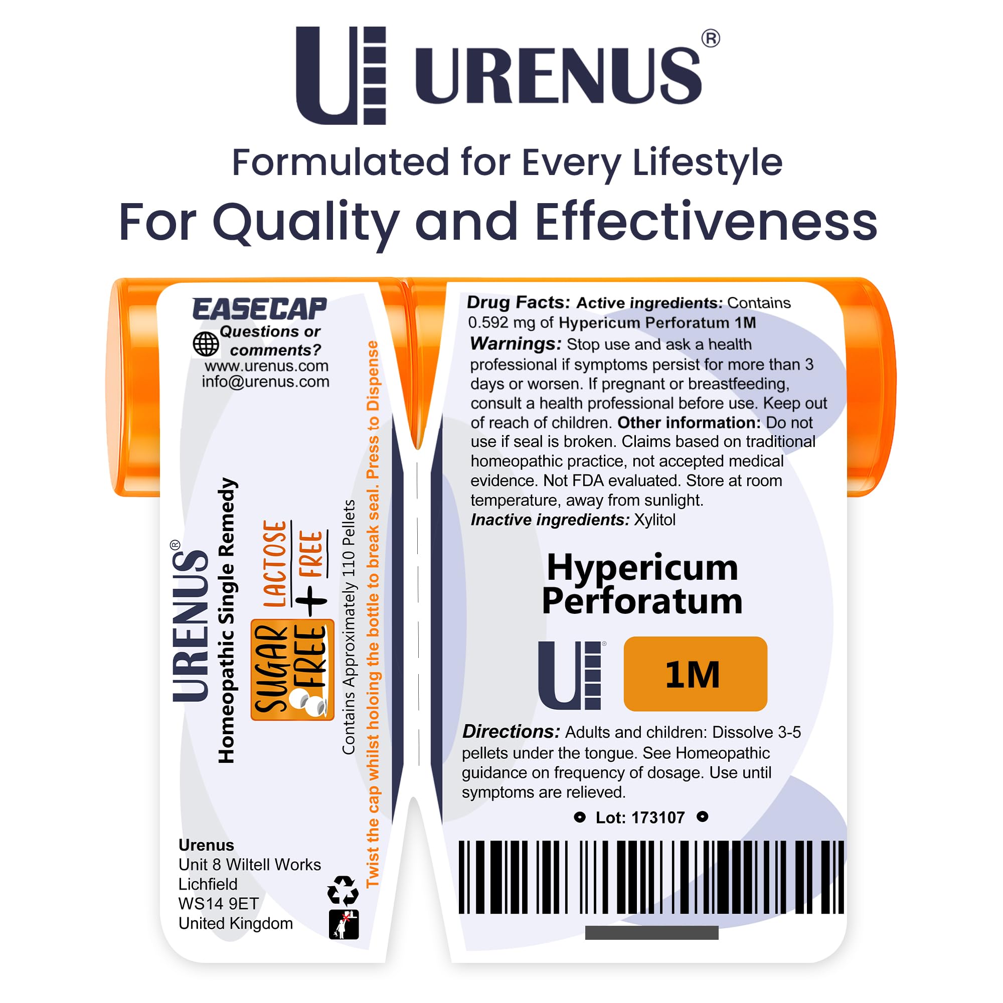 Boton de distribucion precisa en la botella de Urenus Hypericum perforatum.