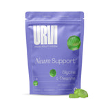 URVI Neuro Gummies: botella destacada para relajación diaria con sabor manzana y té verde.
