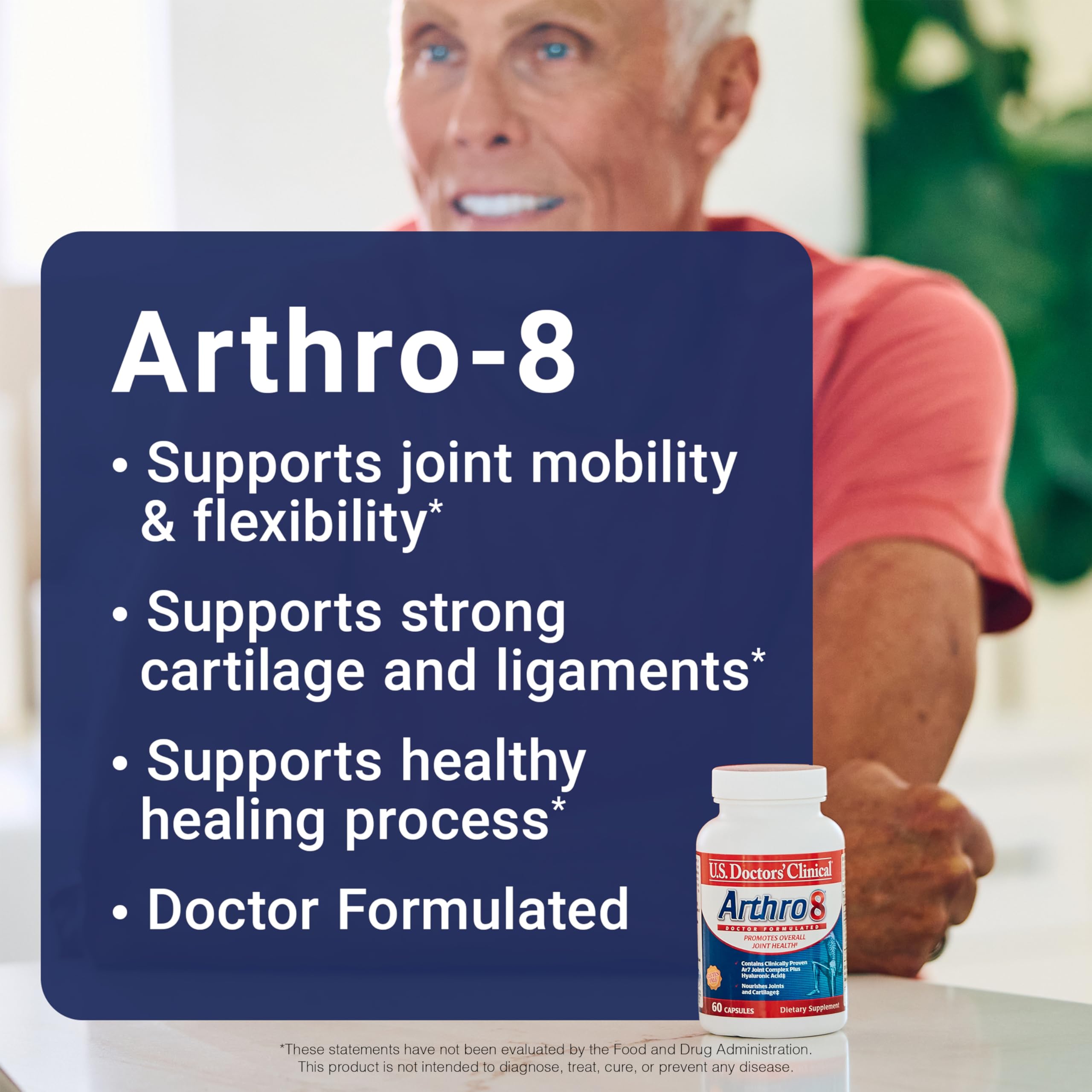 Etiqueta de Arthro8 con información de la fórmula y beneficios.
