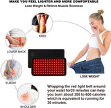 USUIE cinturón de terapia de luz infrarroja 850nm para tejidos profundos y recuperación muscular.