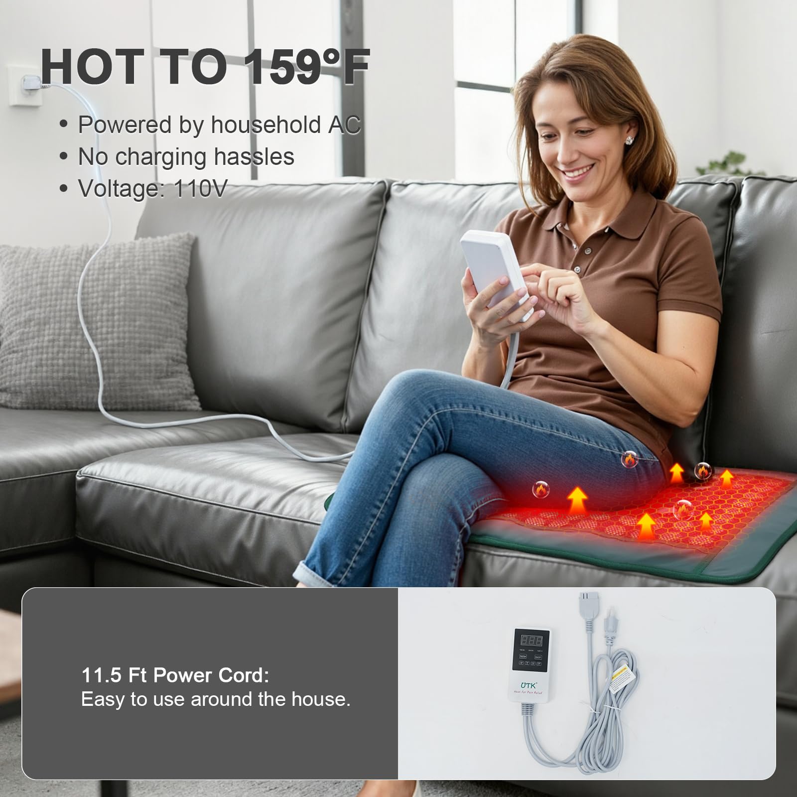 UTK cable de 11 pies para uso cómodo en la habitación.