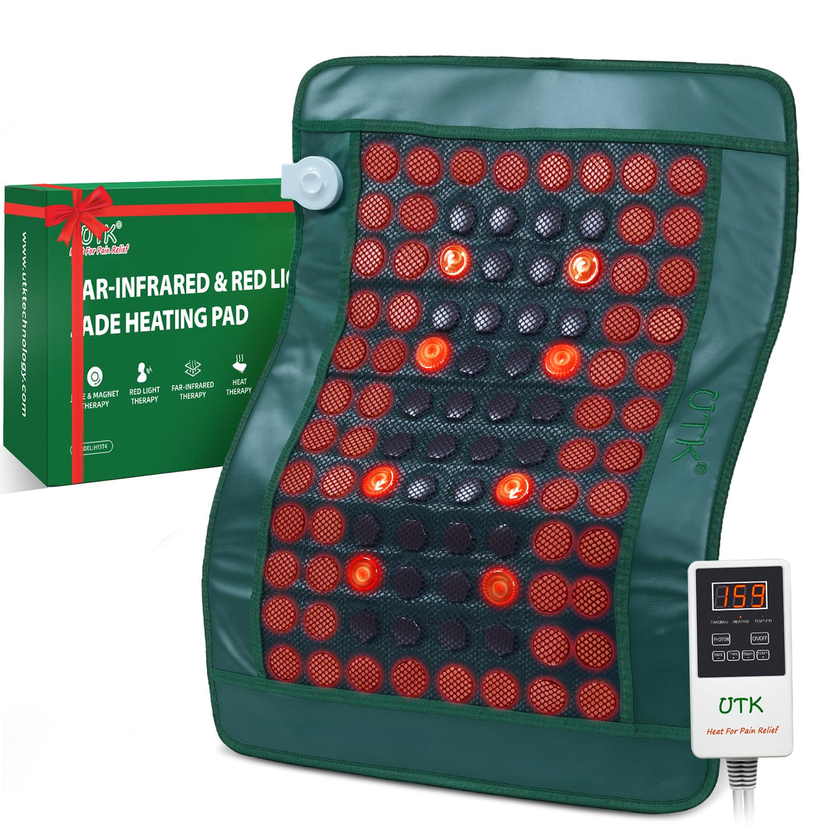 UTK almohadilla calor infrarrojo para espalda, relajación muscular suave.