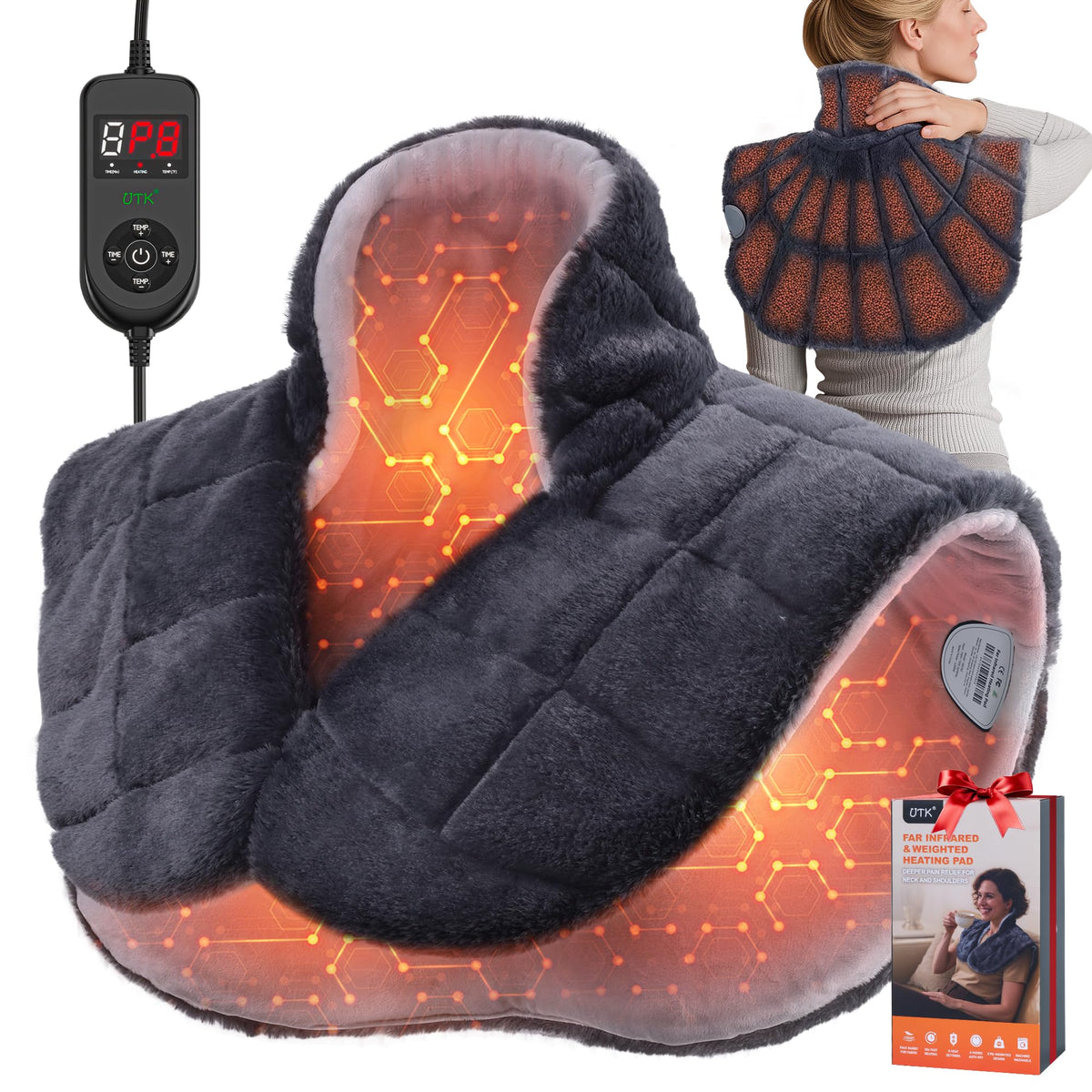 UTK calentador rápido para cuello y hombros con calor, ideal para uso diario.