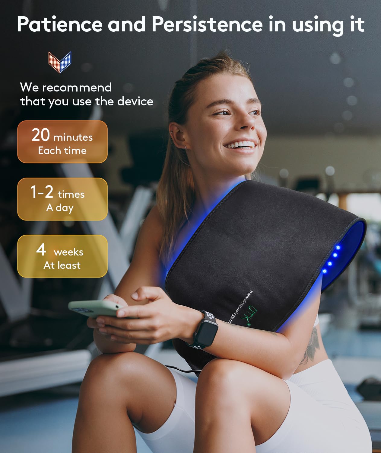 UTK terapia pad, uso en casa para espalda, hombros y piernas.