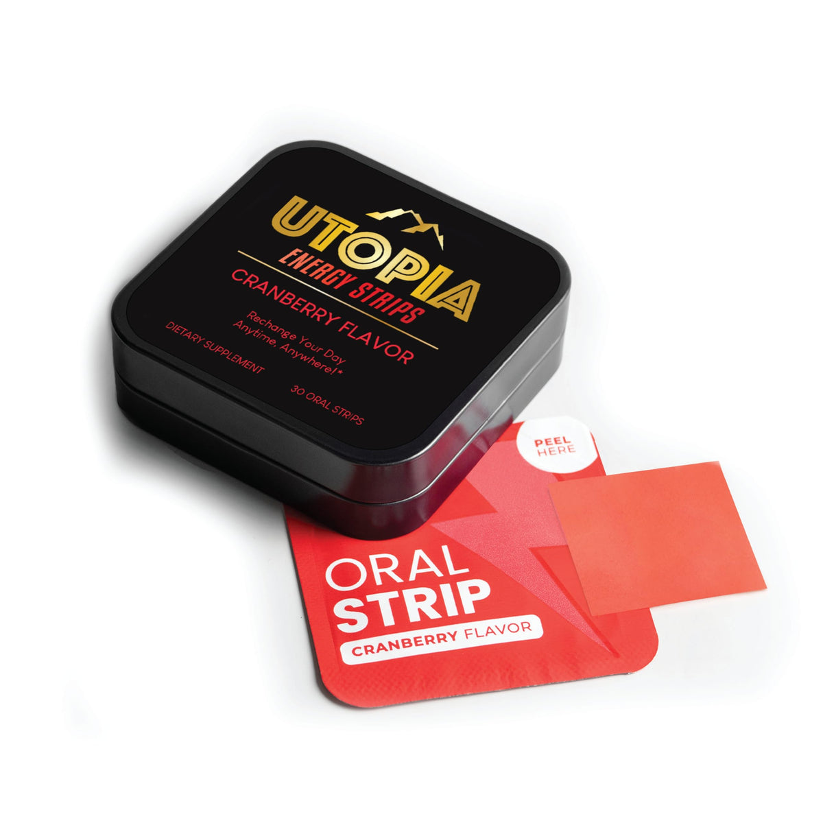UTOPIA Strips empaque arandano, solucion portable para recargar energia
