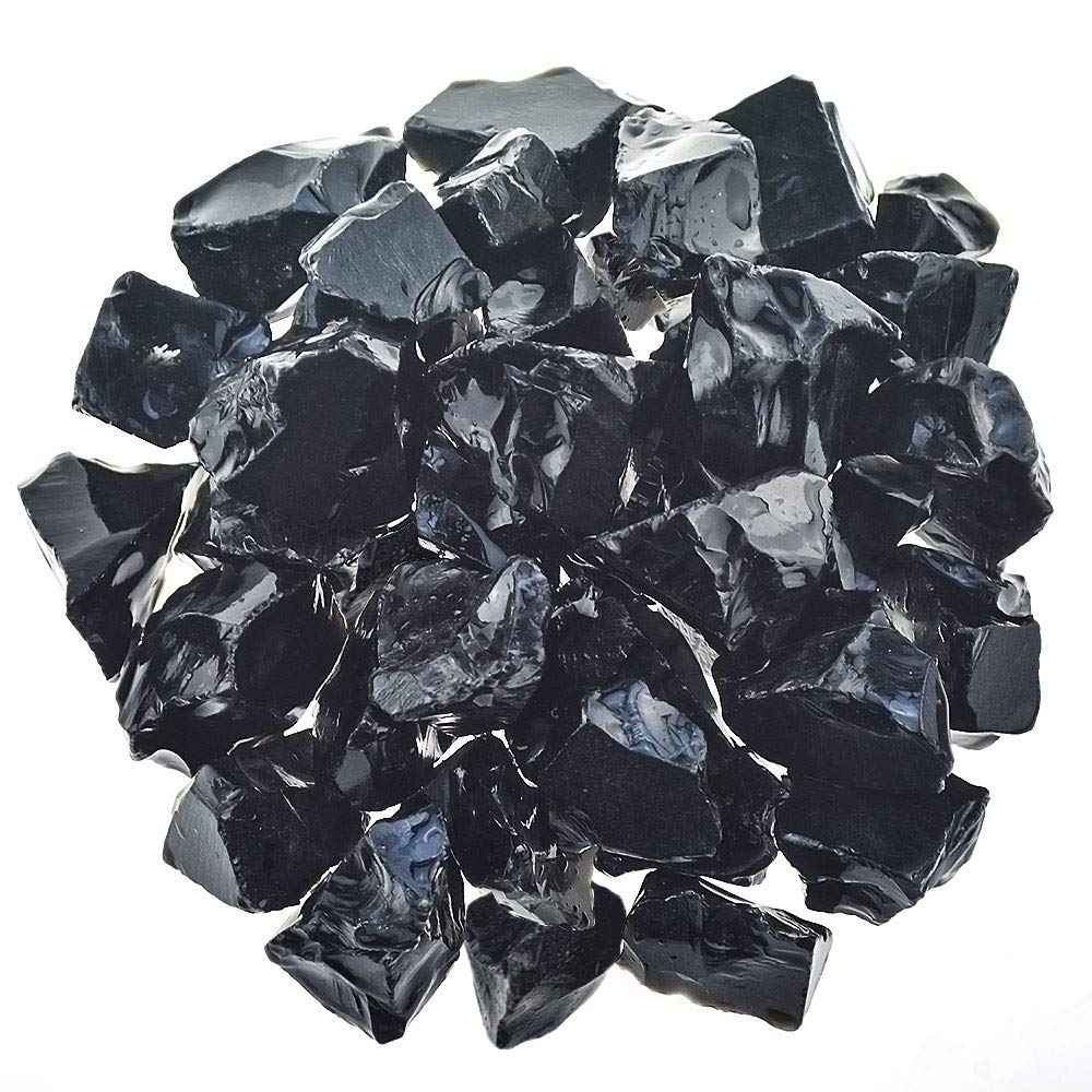 UU UNIHOM obsidiana negra cruda 1 lb, ideal para pulido y decoración.
