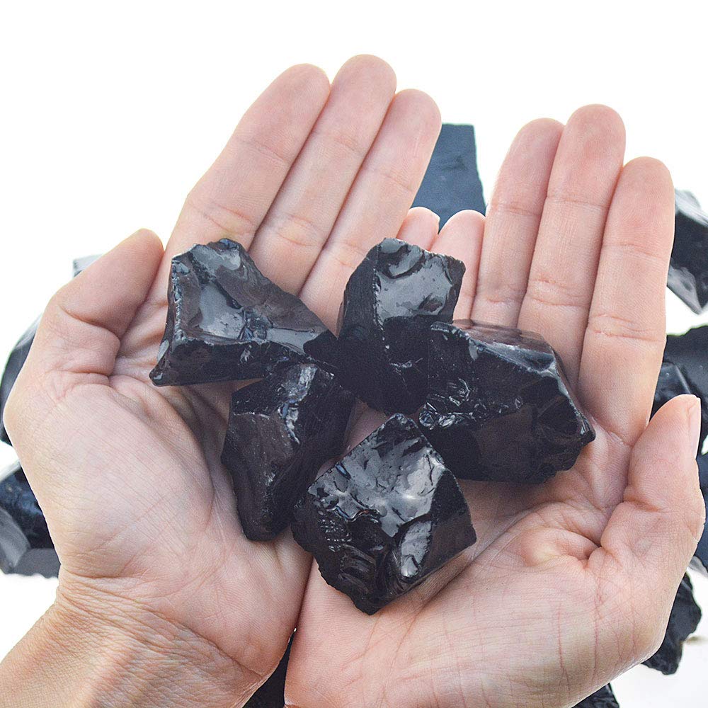 UU UNIHOM obsidiana negra para tumbling, textura y colores intensos.