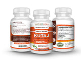 Vadik Herbs Kutaj botella transparente, fácil de almacenar para uso regular.