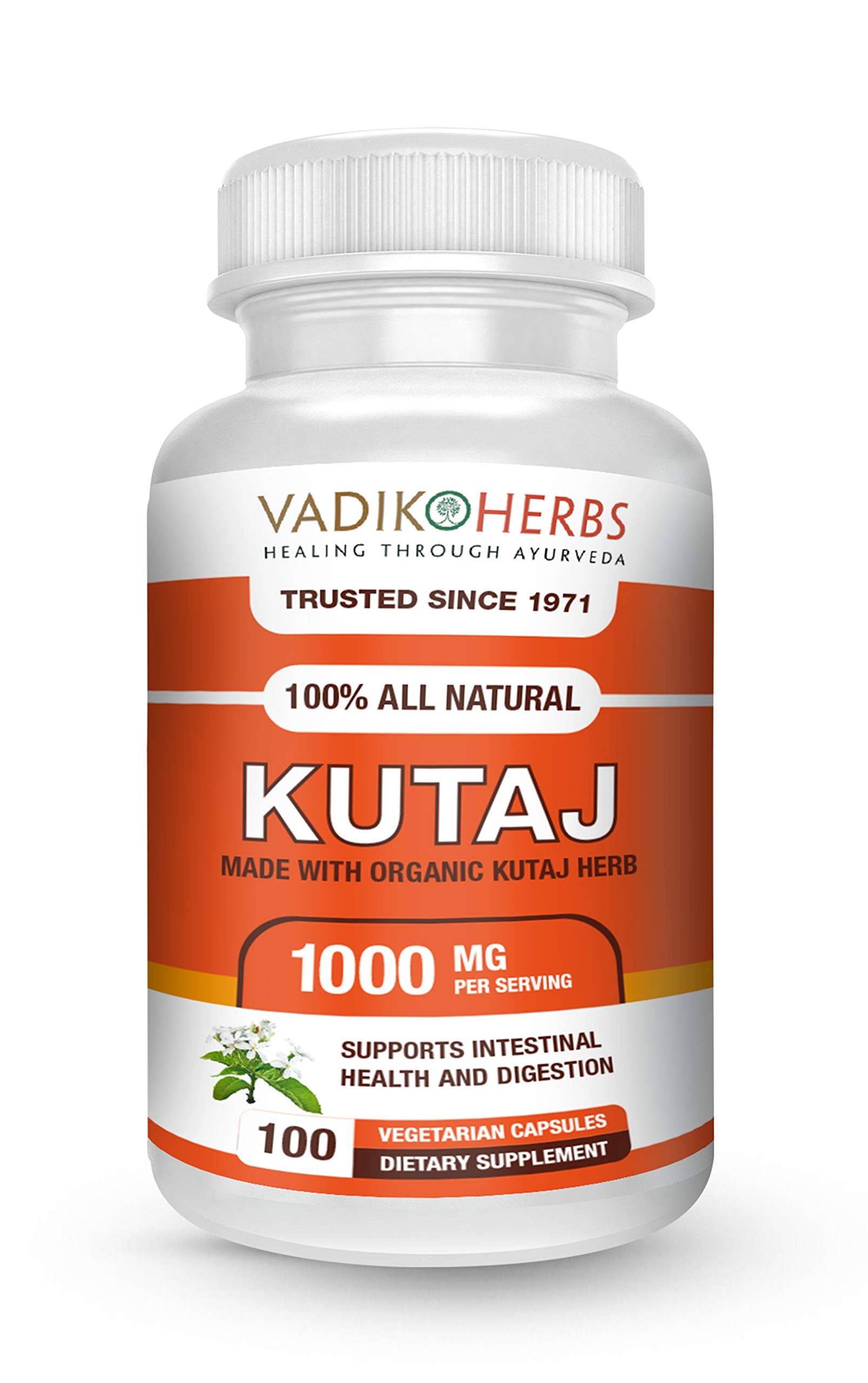 Vadik Herbs Kutaj cápsulas 100, apoyo potencial para la digestión y bienestar diario.