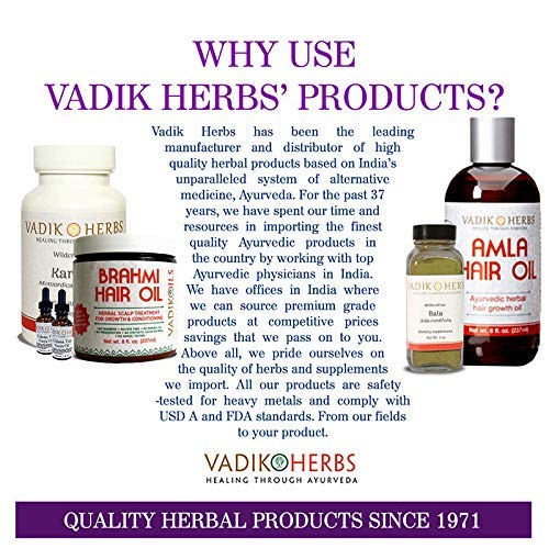 Etiqueta informativa de Vadik Herbs Mahasudarshan con uso recomendado.