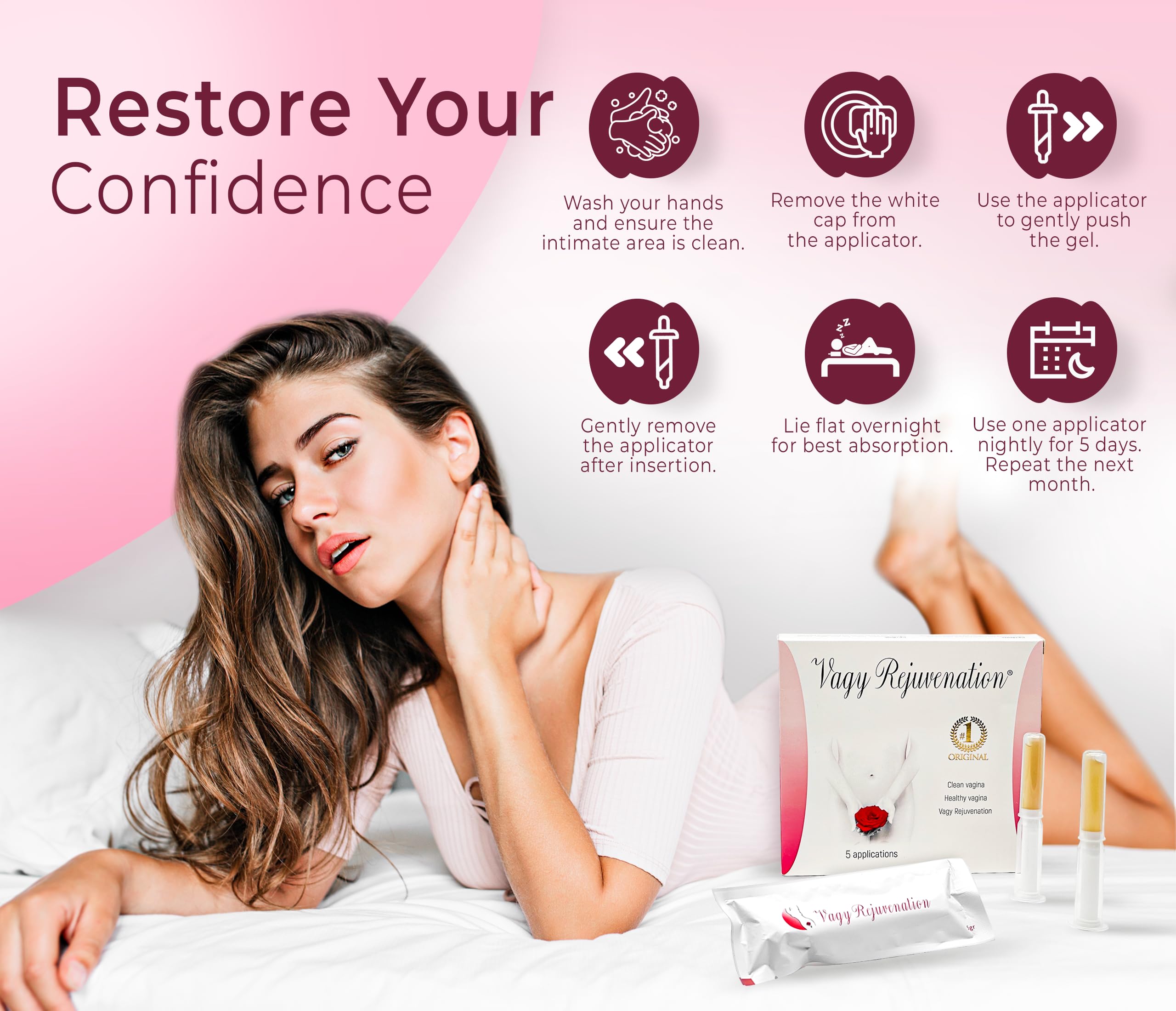Vagy Rejuvenation geles herbales, aplicación higiénica y suave para rutina de autocuidado.