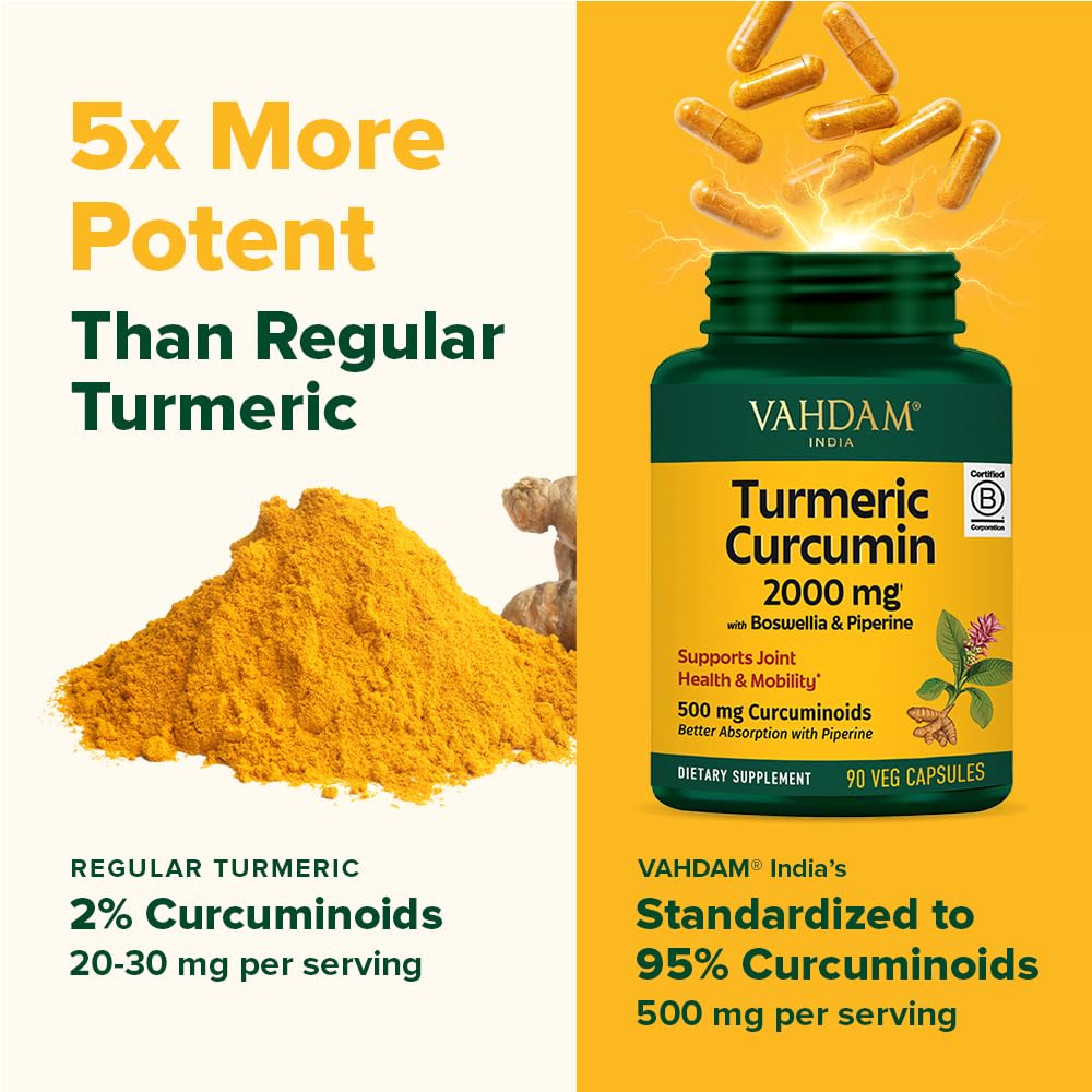 VAHDAM apoyo a articulaciones y flexibilidad con curcumina y boswellia