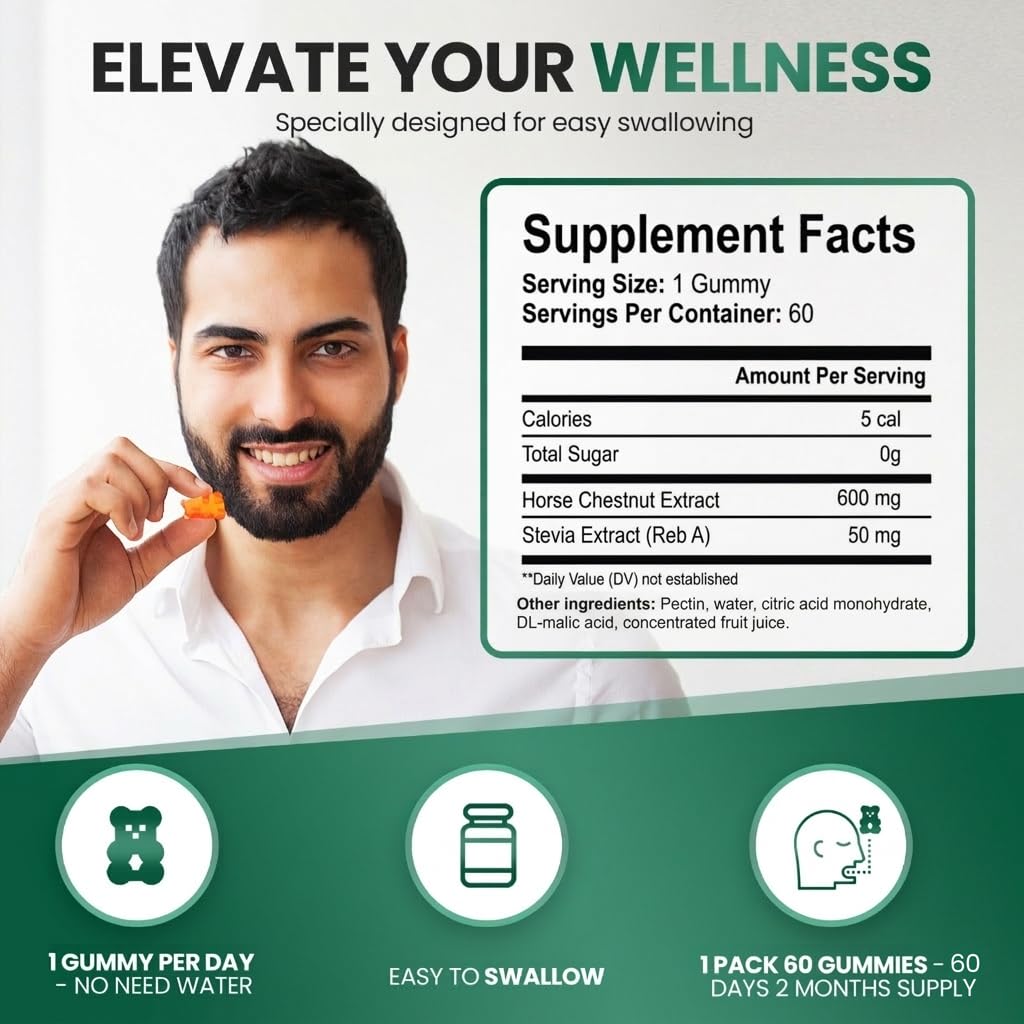 VAITE extracto de castaño de Indias, ingredientes vegetales para apoyar la salud de las venas.