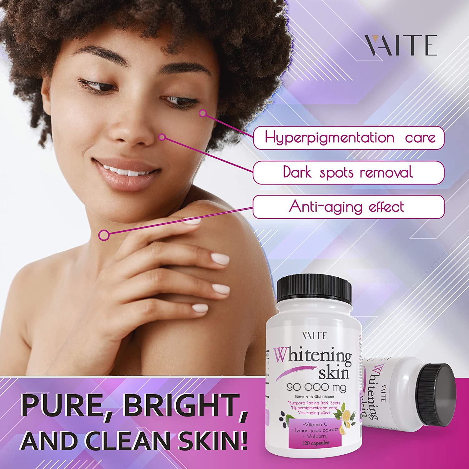 Combinación de glutatión, glicina y L-glutamina para piel clara.
