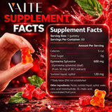 VAITE Gymnema Sylvestre gomitas: ingredientes vegetales en la etiqueta.