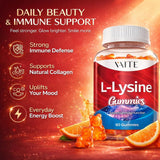VAITE L-Lisina 1000 mg Gummies, gomitas en primer plano, sabor agradable para uso diario.