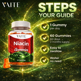 VAITE Niacina 1000mg, ingredientes puros, sin gluten ni aditivos.