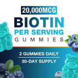 VAJYKEWJY biotina gomitas, libre de alérgenos para rutina saludable.