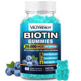 VAJYKEWJY biotina gomitas arándano, 60 unidades, sabor agradable para cabello y uñas.