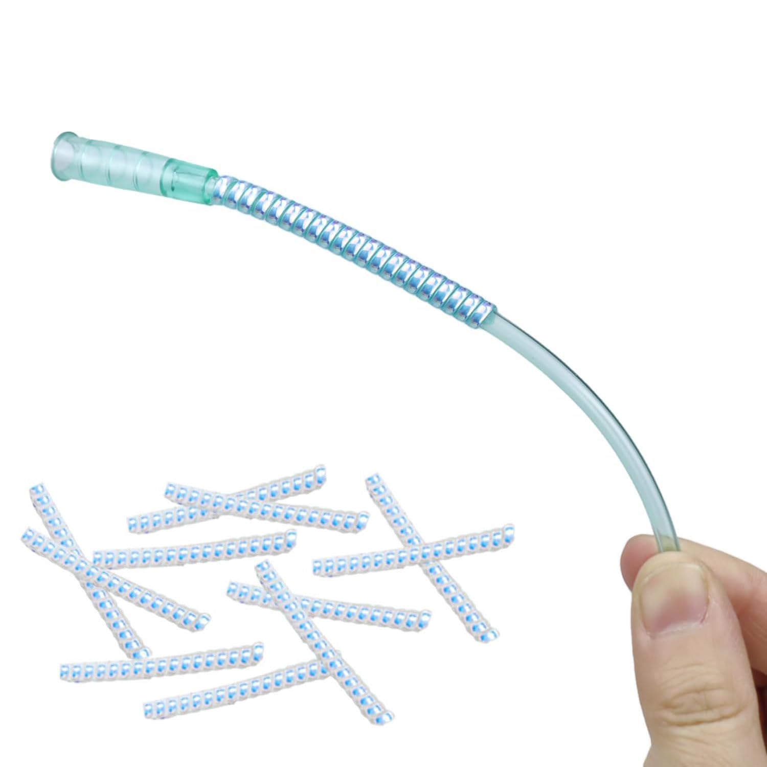 Vakerga soporte de tubo de oxígeno para enderezar y prevenir dobleces en casa.
