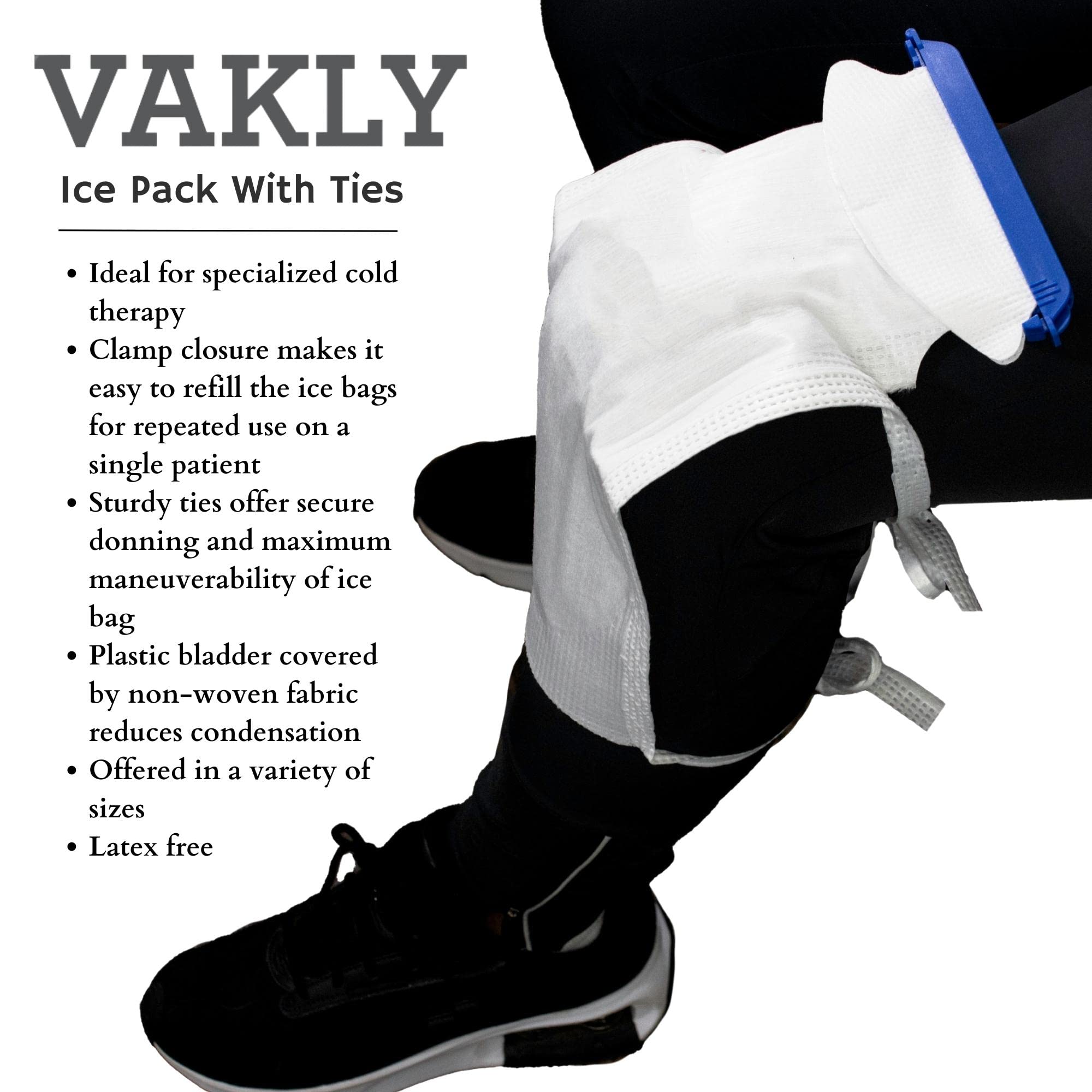 Vakly bolsa de hielo apertura amplia, relleno rápido con cubitos de hielo.