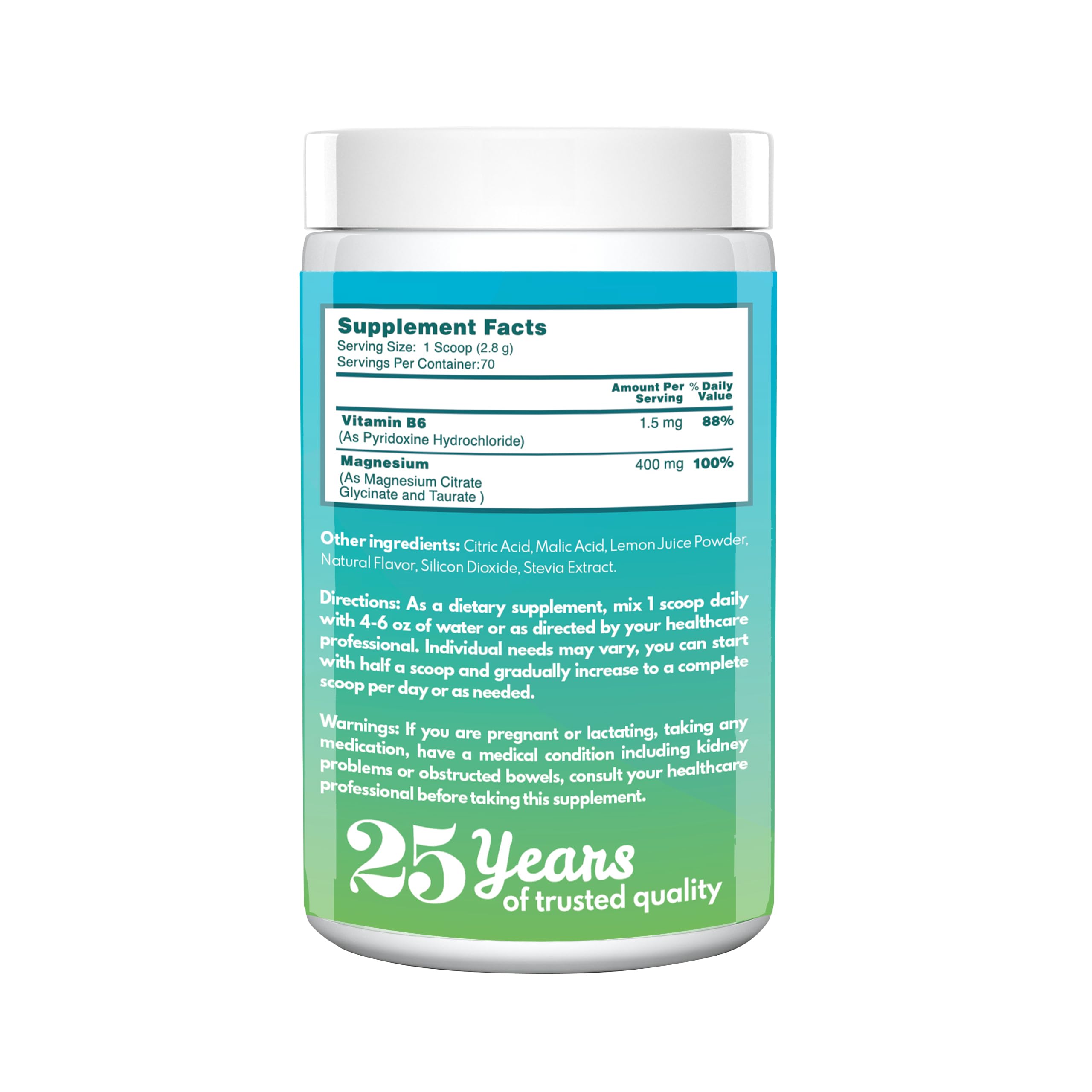 VAL Triple Magnesium Envase 70 porciones: conveniente para estilo de vida activo.