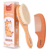 VALENTISE cepillo para bebé de madera con pelo de cabra suave