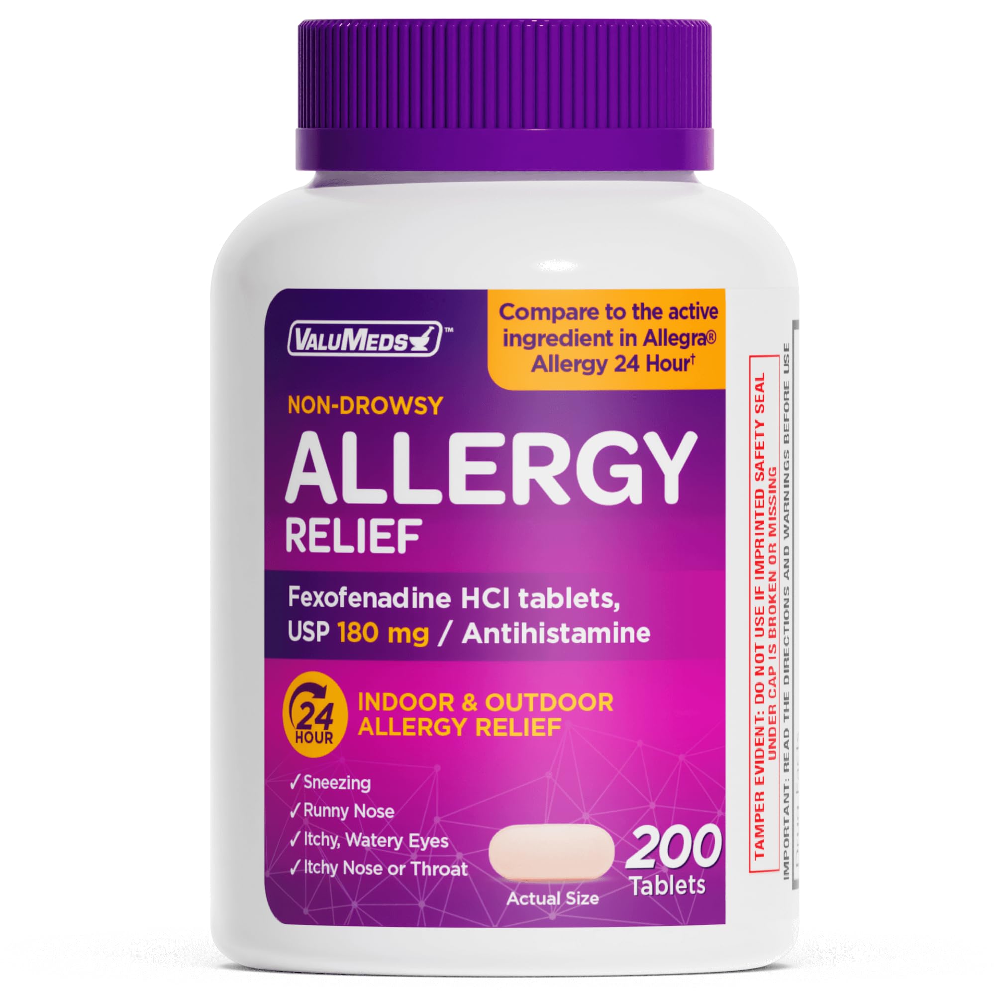 ValuMeds 24h tableta para alergias, alivio diario.