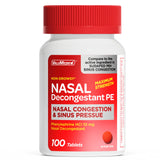 ValuMeds Descongestión nasal: botella de 100 tabletas para alivio diurno.