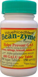 Bean-Zyme, botella de 150 cápsulas, inicio de comida para aliviar gases