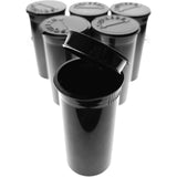 Van Cave frasco de 13 dram negro con tapa abatible, almacenamiento seguro y a prueba de olores.