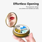 VANCANYOHO diseño retro de 3 compartimentos, portátil y práctico para medicinas y mini suplementos.
