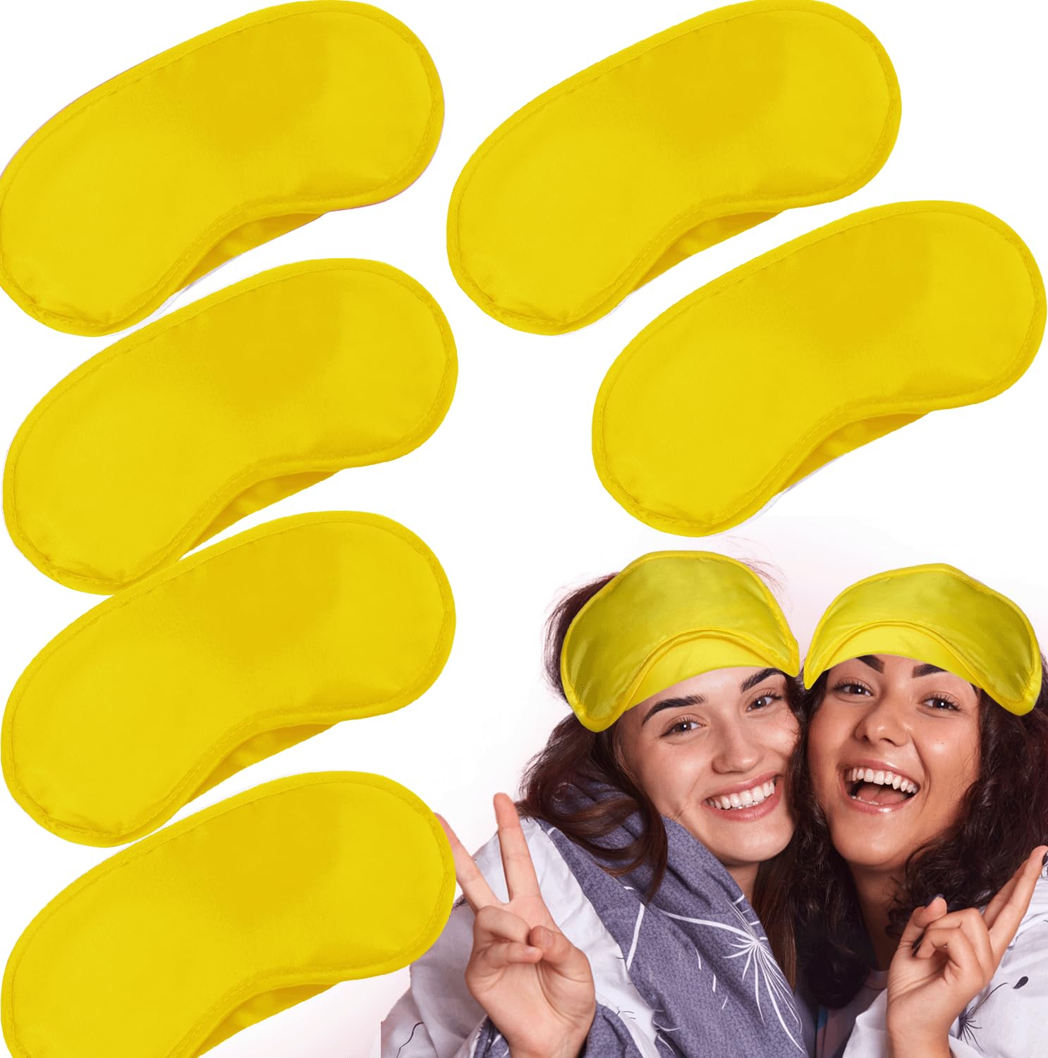 Vandorla antifaz amarillo conjunto de 6 bloquea la luz para dormir mejor.