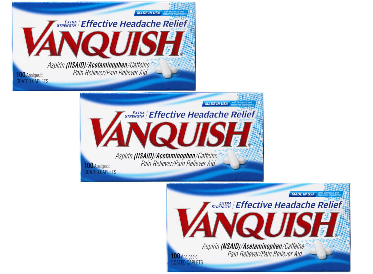 Vanquish caplets alivio rápido de dolor de cabeza para empezar con claridad.