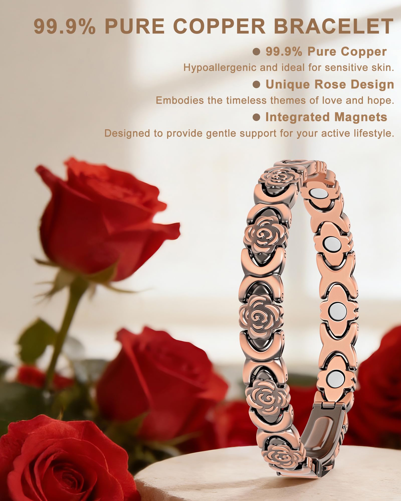 Pulsera vapeples con grabado de rosa, detalle elegante que realza cualquier estilo.