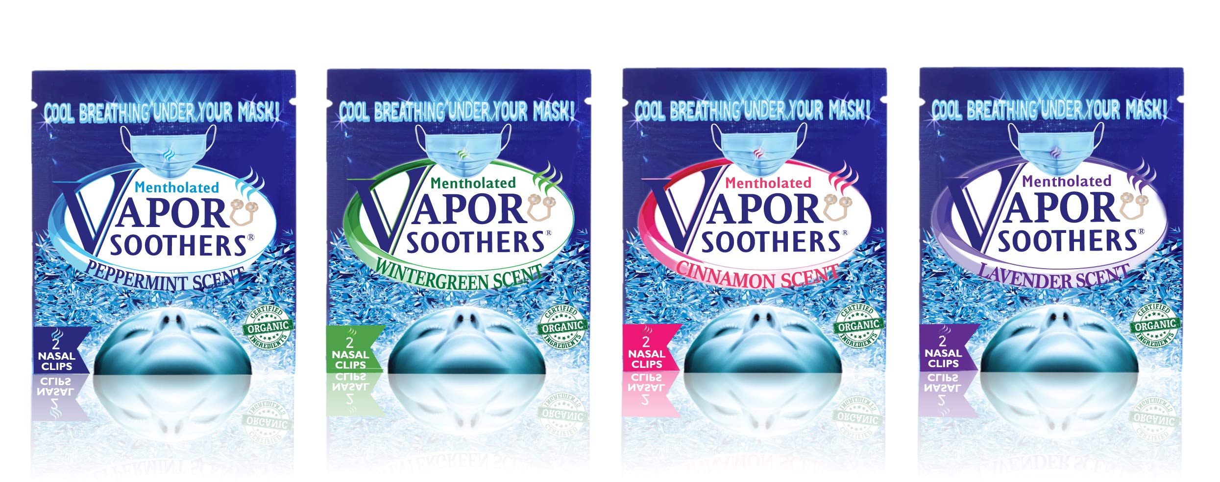 Aros nasales mentolados de Vapor Soothers, uso seguro durante turnos largos.