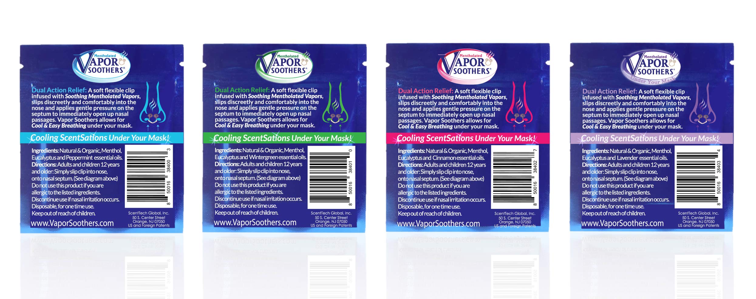 Clip nasal discreto de Vapor Soothers, uso cómodo bajo la mascarilla.
