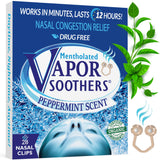 Vapor Soothers dilatadores nasales mentolados, empaque para alivio rápido de la congestión.