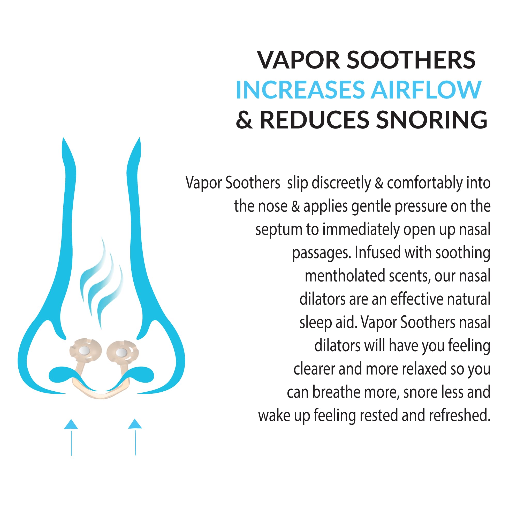 Vapor Soothers uso nocturno, dilatadores mentolados para respirar mejor durante la noche.