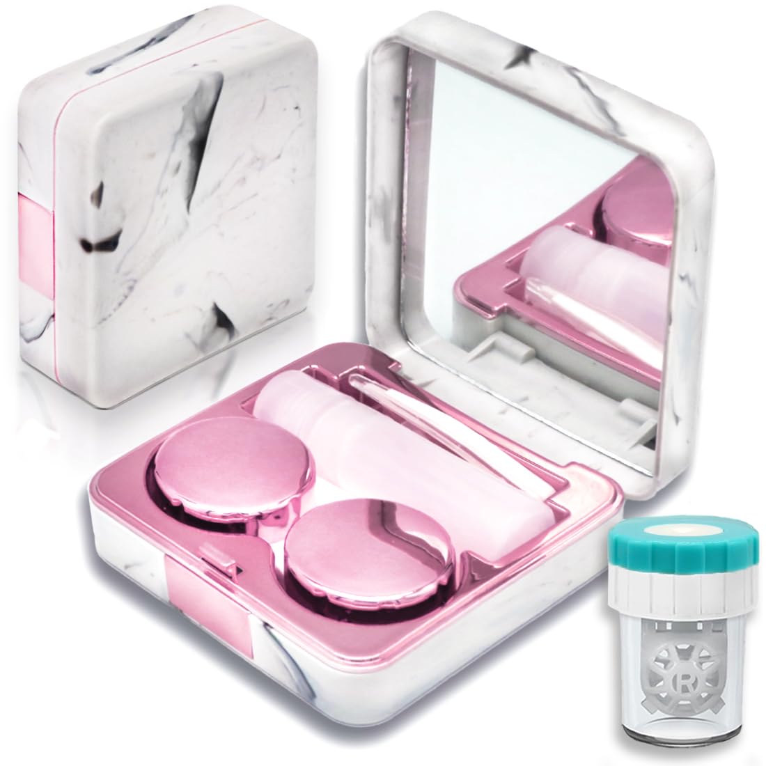 Vastsoon estuche de lentes portátil rosa cuadrado, perfecto para viajar y guardar tus lentes.
