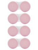 Vastsoon estuche para lentes de contacto rosa abierto, práctico para transporte diario.