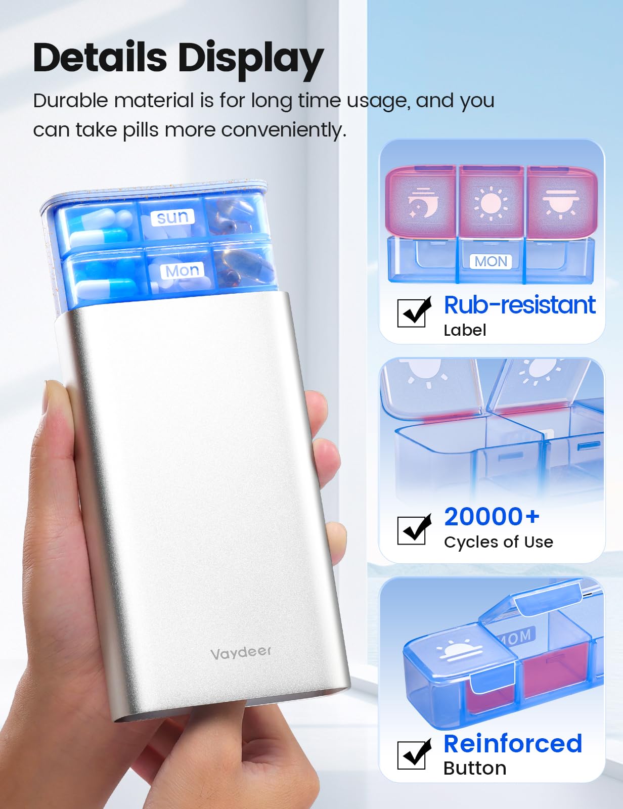 Vaydeer organizador plateado de diseño compacto para bolsos
