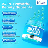 Ingredientes clave de Vazatisi Biotina Gomitas para cabello y piel.