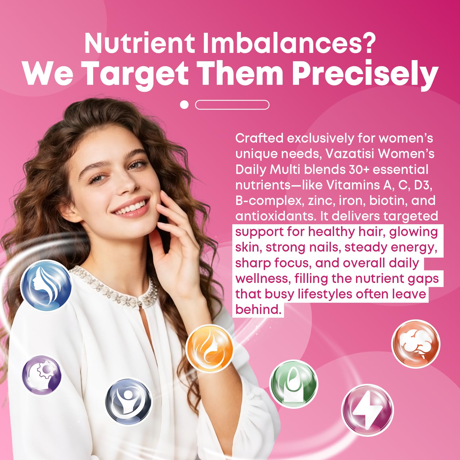 CoQ10 y Omega-3 en Vazatisi para mujer, energía diaria posible.
