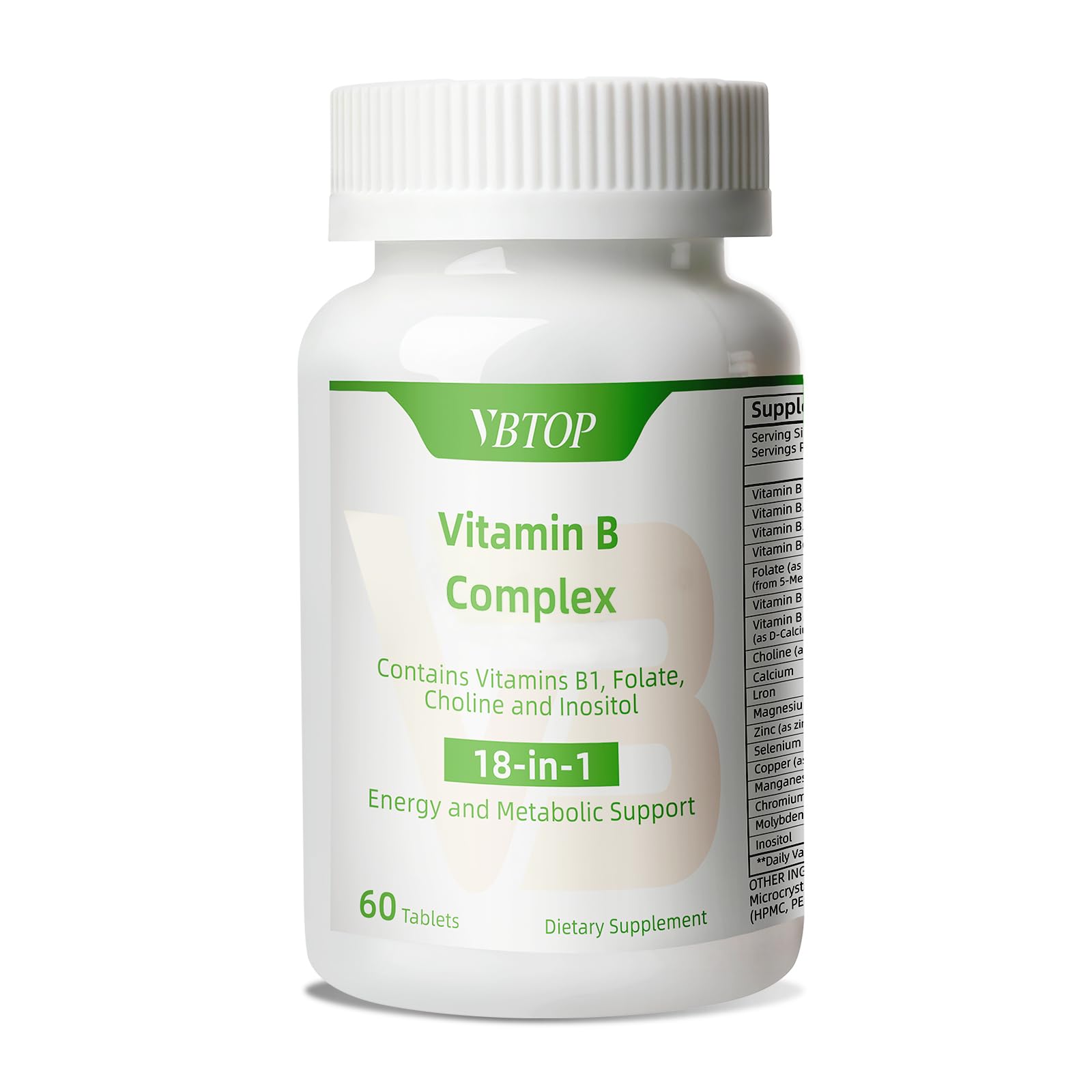 VBTOP B-Complex tabletas 60: impulso diario de energía y apoyo cognitivo