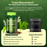 VCBIRD Nad Resveratrol caja de empaque, información clara para compra consciente