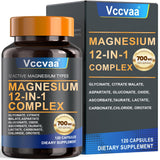 Vccvaa Magnesium Complex 700mg: cápsulas en botella para uso diario