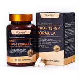 Vccvaa NAD con Resveratrol, cápsulas, apoyo diario a la energía y funciones celulares.