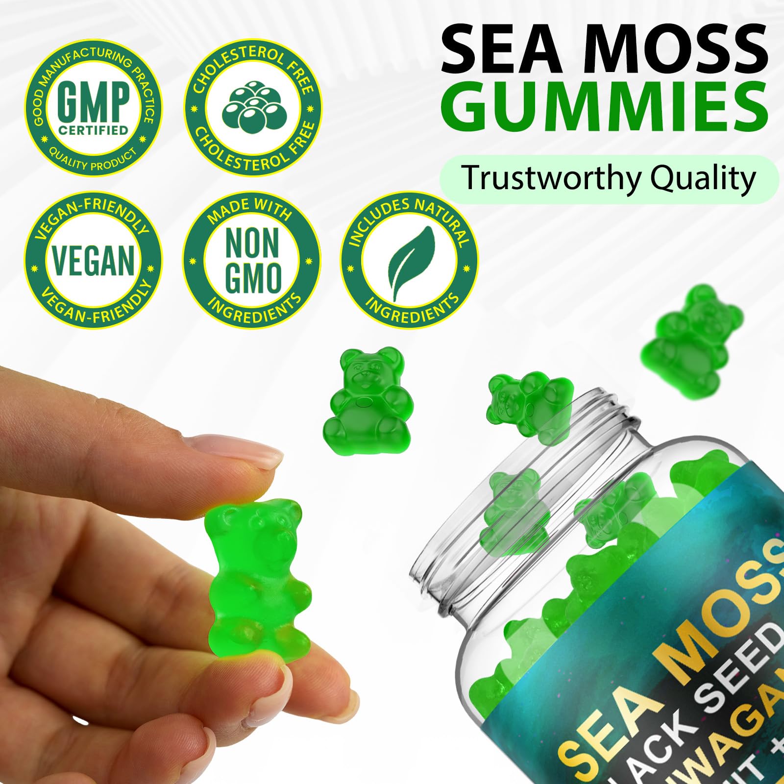 Gomitas Vceeoy musgo marino, sabor agradable para uso diario.